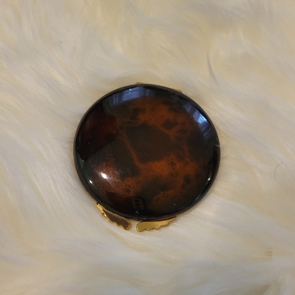 VINTAGE GUCCI GOLD AND TORTOISESHELL COMPACT MIRROR - Picture 1 of 14